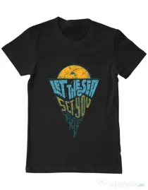 Tricou ADLER barbat Let the sea, Set you free Negru