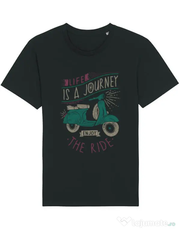 Tricou STANLEY STELLA barbat Life is a journey enjoy the ride Negru