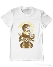 Tricou ADLER barbat Coffee Racer Alb