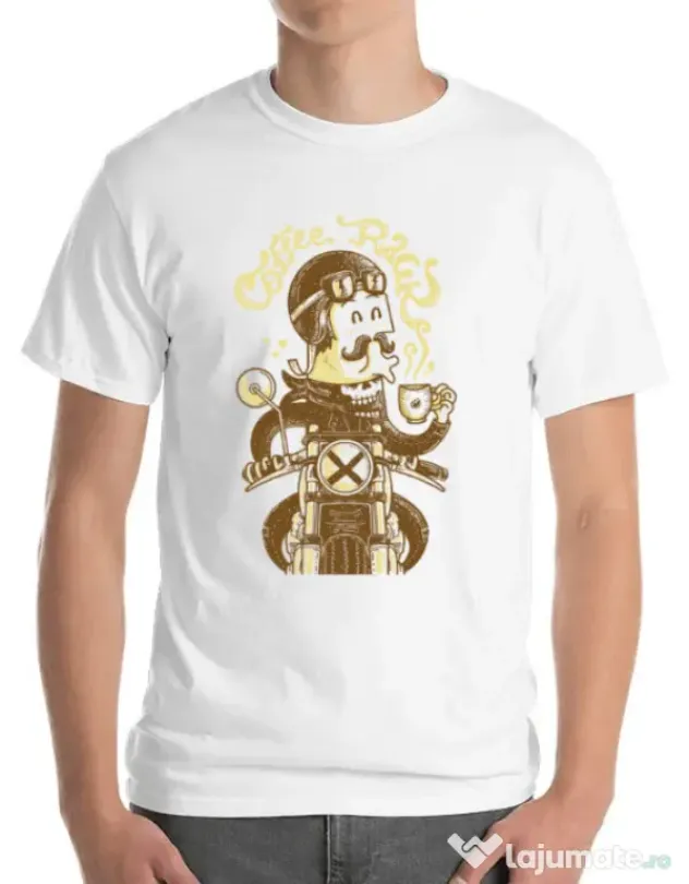 Tricou ADLER barbat Coffee Racer Alb