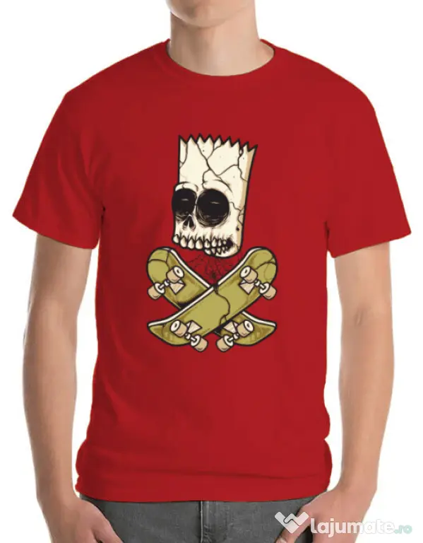 Tricou ADLER barbat Death of Skateboarder Rosu