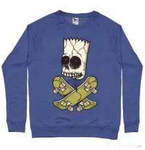 Bluza ADLER barbat Death of Skateboarder Albastru melanj