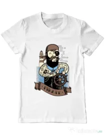 Tricou ADLER barbat Adventure of the Sea Alb