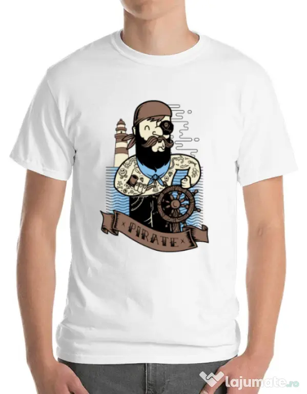 Tricou ADLER barbat Adventure of the Sea Alb