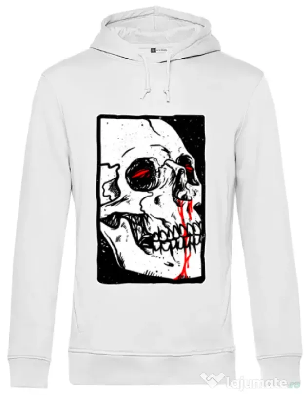 Hoodie barbat cu gluga Peek Alb