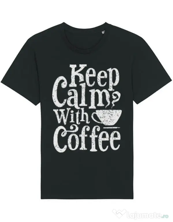 Tricou STANLEY STELLA barbat Keep Calm With Coffee Negru