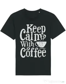 Tricou STANLEY STELLA barbat Keep Calm With Coffee Negru
