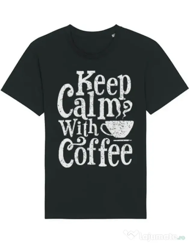 Tricou STANLEY STELLA barbat Keep Calm With Coffee Negru