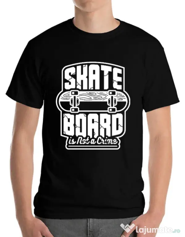 Tricou ADLER barbat Skate Board Negru