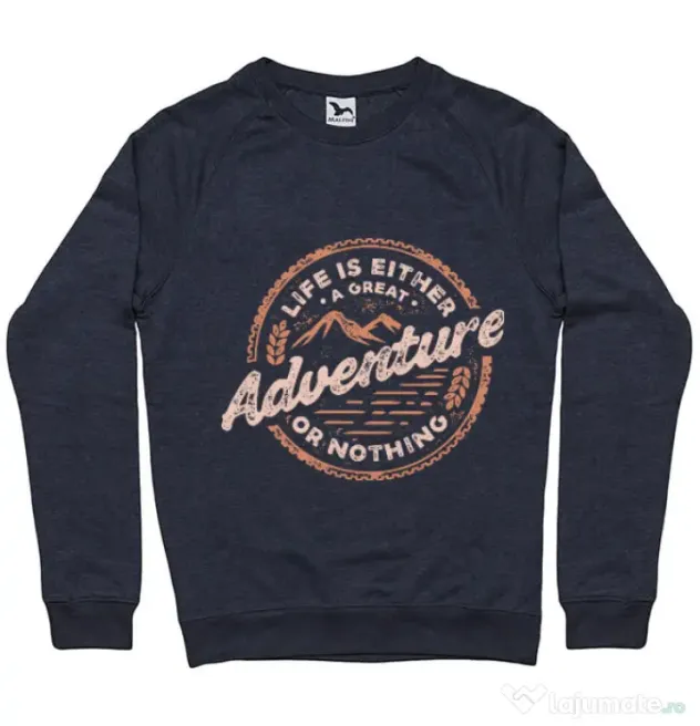Bluza ADLER barbat Adventure or nothing Denim inchis
