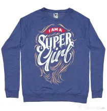Bluza ADLER barbat I am a Super Girl Albastru melanj