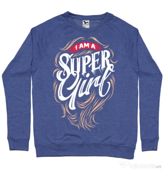 Bluza ADLER barbat I am a Super Girl Albastru melanj