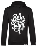 Hoodie barbat cu gluga Born To Fight Negru