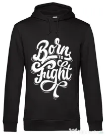 Hoodie barbat cu gluga Born To Fight Negru