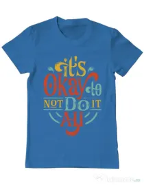 Tricou ADLER barbat Its ok Albastru azuriu