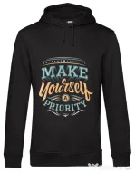 Hoodie barbat cu gluga Make yourself a priority Negru