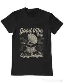 Tricou ADLER barbat Good Vibe Only Negru