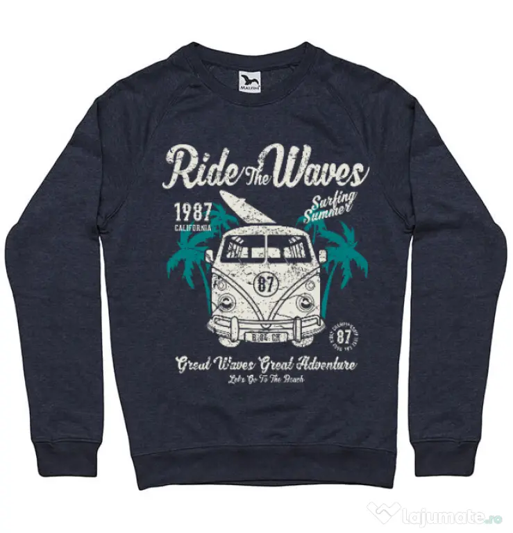 Bluza ADLER barbat Ride The Waves Denim inchis