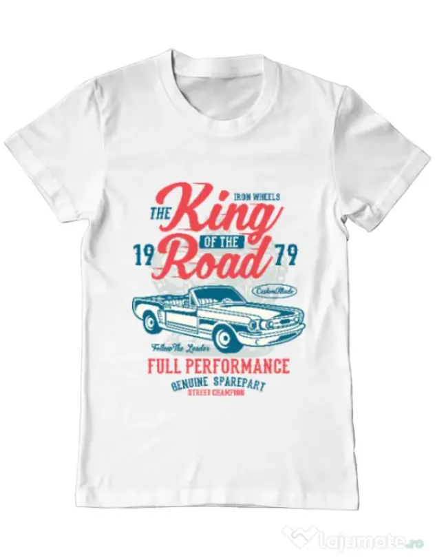 Tricou ADLER barbat King Of The Road Alb