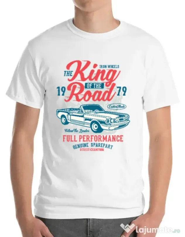 Tricou ADLER barbat King Of The Road Alb