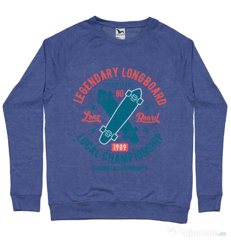Bluza ADLER barbat Legendary Longboard Albastru melanj