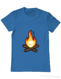 Tricou ADLER barbat Skullfire Albastru azuriu
