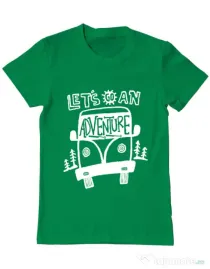 Tricou ADLER barbat Lets Go an Adventure Verde mediu