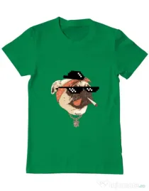 Tricou ADLER barbat Pug Life Verde mediu