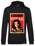 Hoodie barbat cu gluga I dump your ass Negru