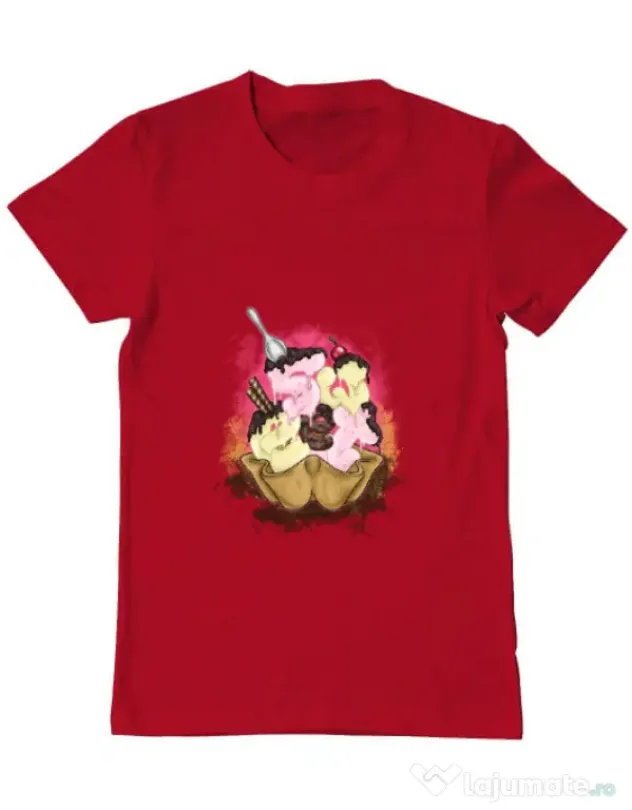 Tricou ADLER barbat sweet ice cream lettering Rosu