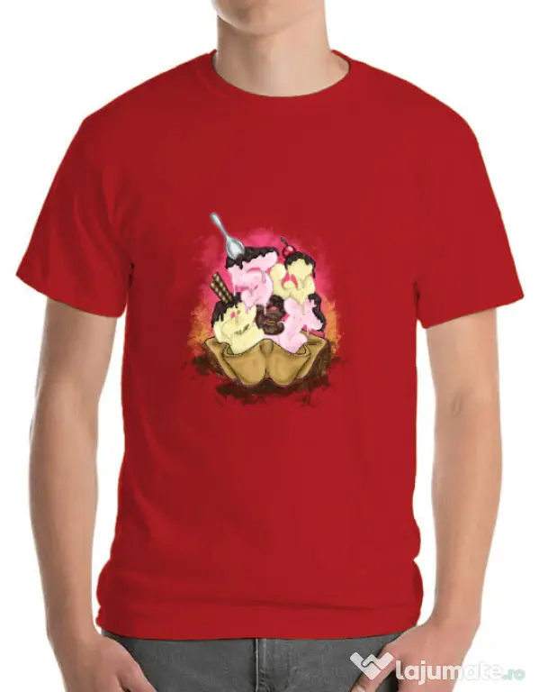 Tricou ADLER barbat sweet ice cream lettering Rosu