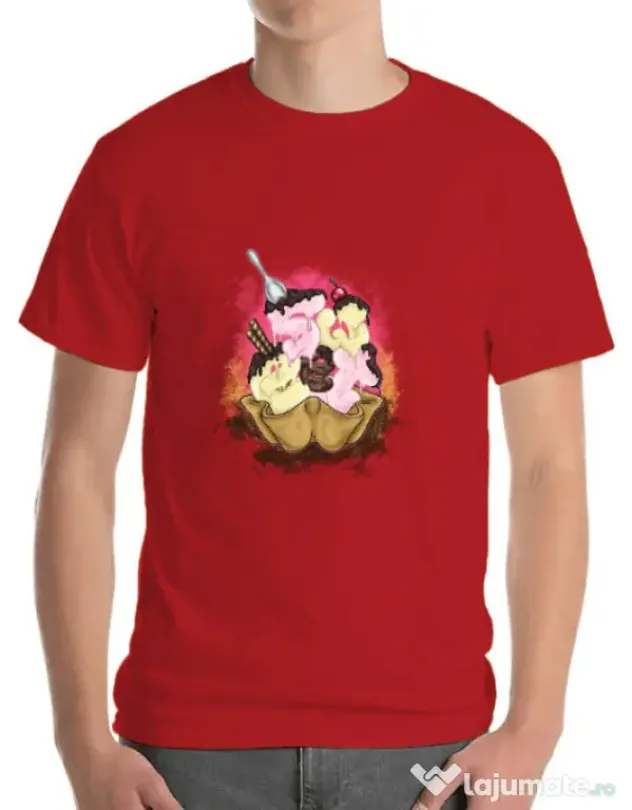 Tricou ADLER barbat sweet ice cream lettering Rosu