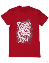 Tricou ADLER barbat Drink more worry less Rosu