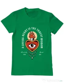 Tricou ADLER barbat Burning Heart Verde mediu