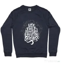 Bluza ADLER barbat Let's find beautiful place to get lost Denim inchis