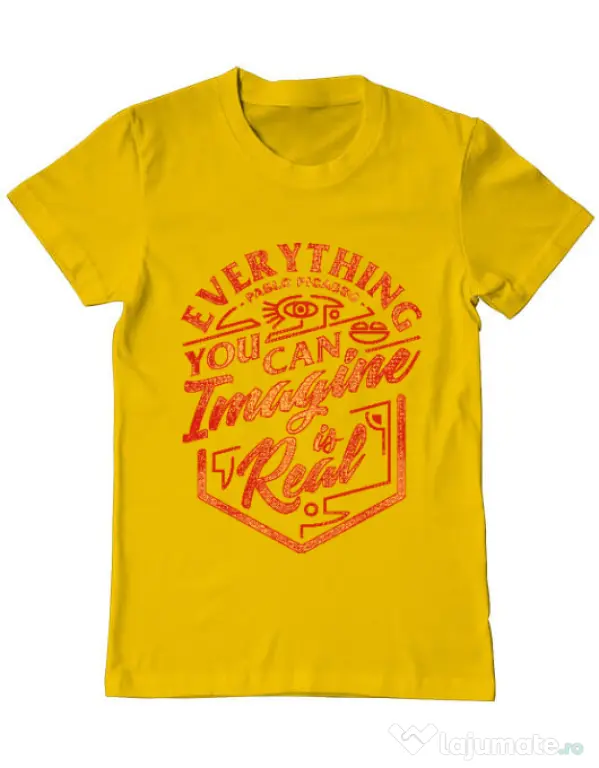 Tricou ADLER barbat Everything You Can Imagine is Real Galben