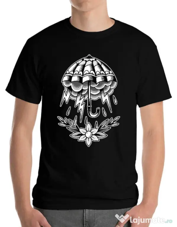 Tricou ADLER barbat Umbrella Tattoo Negru