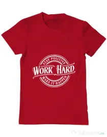 Tricou ADLER barbat Work Hard Rosu