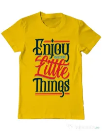 Tricou ADLER barbat Enjoy The Little Things Galben