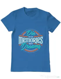 Tricou ADLER barbat Die With Memories Not Dreams Albastru azuriu
