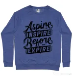 Bluza ADLER barbat Aspire To Inspire Before We Expire Albastru melanj