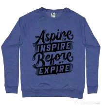Bluza ADLER barbat Aspire To Inspire Before We Expire Albastru melanj