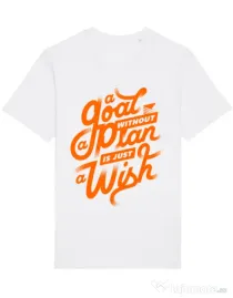 Tricou STANLEY STELLA barbat A Goal Without a Plan is Just a Wish Alb