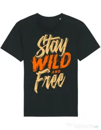 Tricou STANLEY STELLA barbat Stay Wild and Free Negru