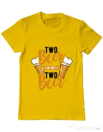 Tricou ADLER barbat Two beer Galben