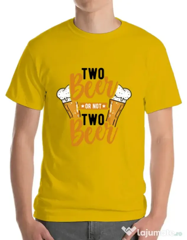 Tricou ADLER barbat Two beer Galben