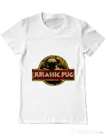 Tricou ADLER barbat Jurassic Pug Alb