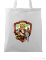 Sacosa din panza The Barbarian Alb