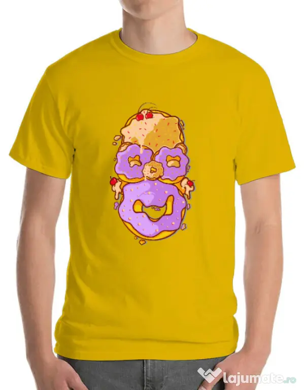 Tricou ADLER barbat Homer Donut Galben