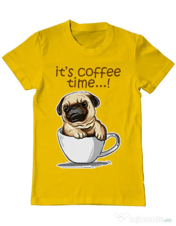 Tricou ADLER barbat Its Coffee Time Galben